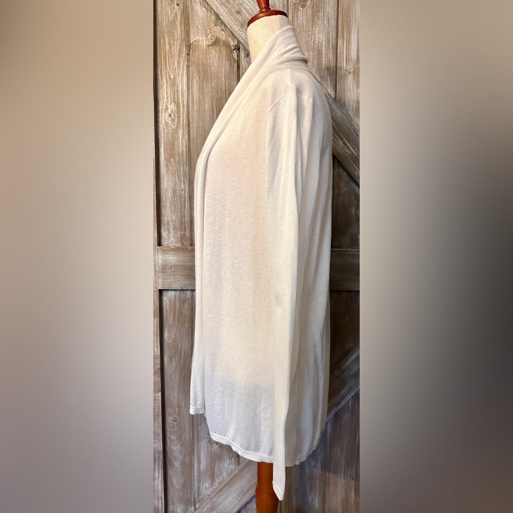 EXPRESS CREAM OPEN-FRONT CARDIGAN. 
SIZE: LARGE - Picture 2 of 6